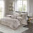Luxurious Chenille Jacquard Bedding Set, Taupe Polyester Comfort For Home