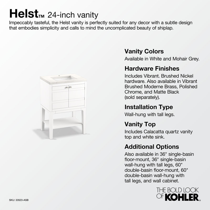 Helst 24-In Bathroom Vanity Set, Mohair Gray