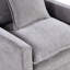 Fauteuil en chenille à assise profonde - tissu et coussins à double couche pour la lecture de salon moderne généreusement rembourré avec des coussins, structure en bois massif, teinte grise
