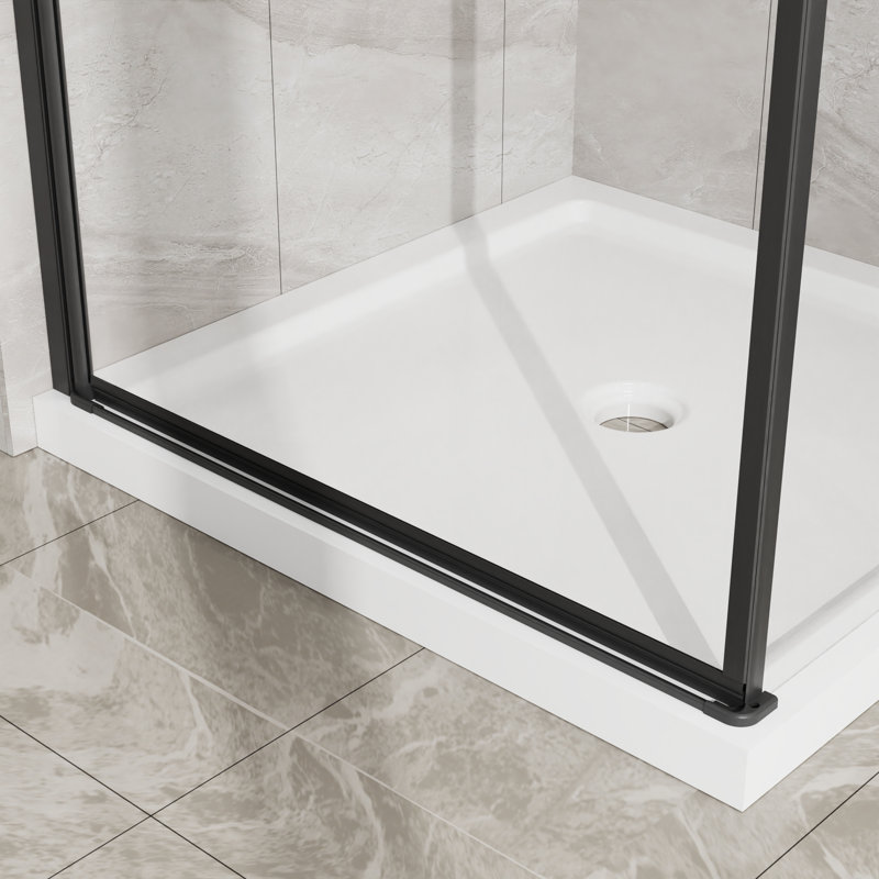 Cabine de douche sans cadre de l 36 po x l 36 po x H 72 po avec verre trempé transparent de 1/4 po
