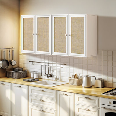Armoire murale 24 po en rotin pour salle de lavage, armoire murale de cuisine avec tablettes réglables pour salle de lavage, salle de bain, cuisine, salle à manger