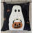 Halloween Ghost With Pumpkin Bucket Throw Pillow
