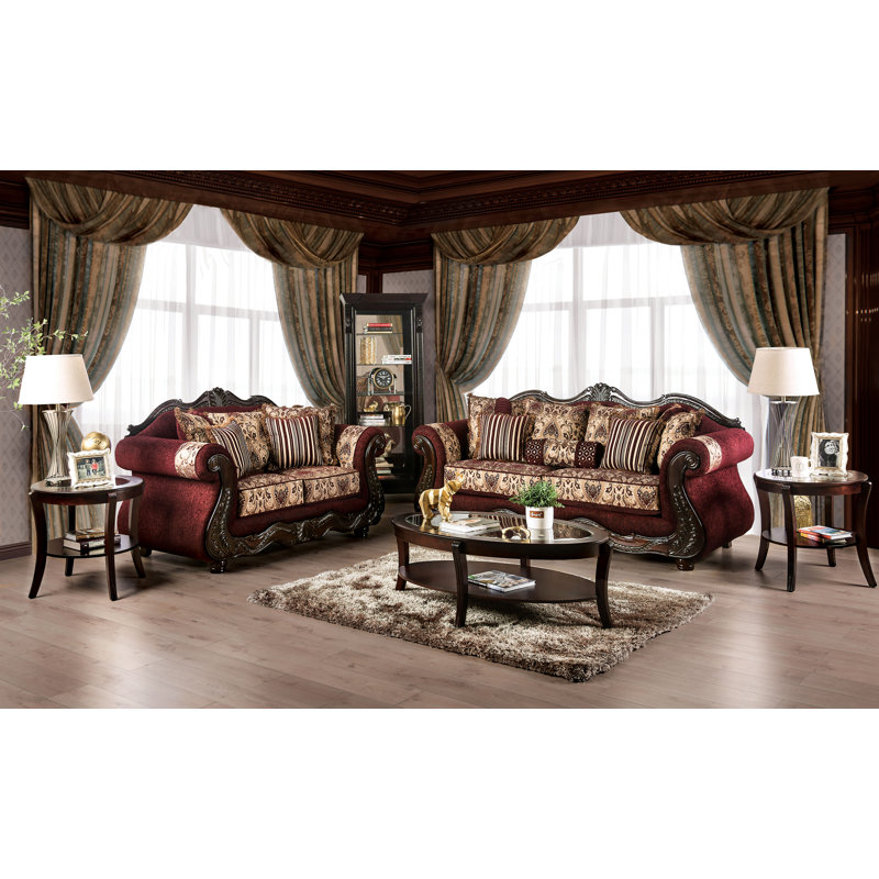 Accime Chenille Rolled Arm Sofa, 44'H x 72"W x 37"D