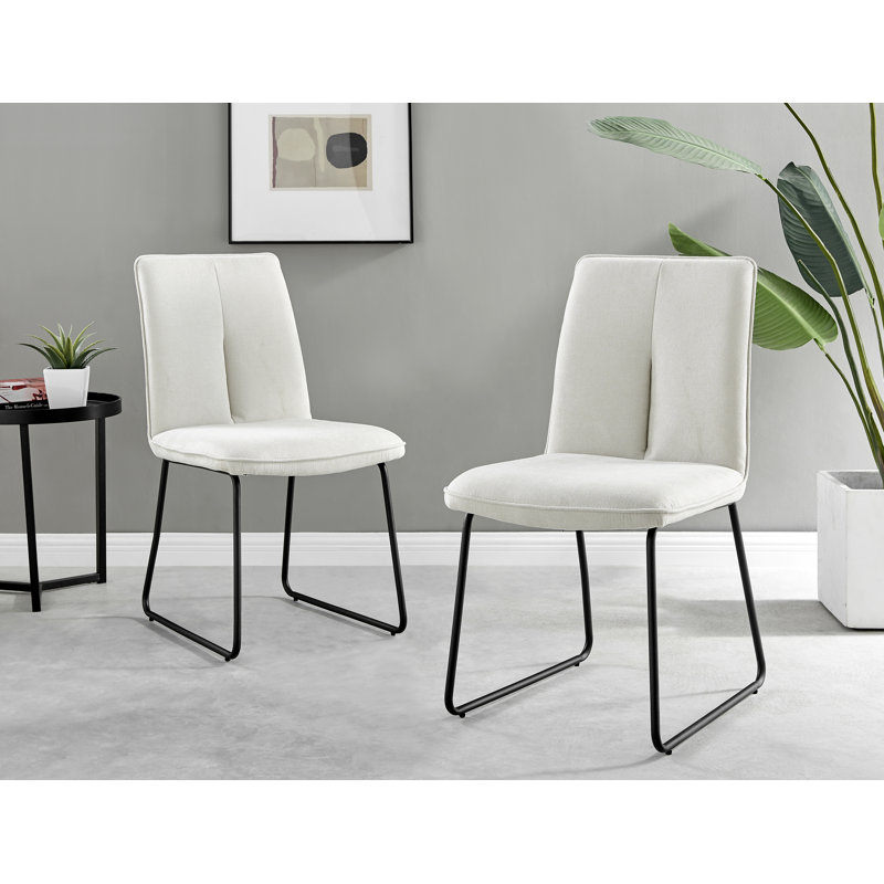 Betsab 4 - Person Dining Set, Cream, Walnut/Black