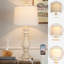 Table Lamps Resin White Vintage Oblique Shade USB Type-C Charging Ports(Set of 2)-1271223775