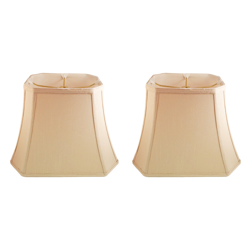 Royal Designs, Inc. BSO-710-16BG-2 Rectangle Cut Corner Basic Lamp Shade, (7x9)" x (10.25x16)" x 12.25", Beige, 2-Pack, Beige