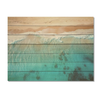 Blue Tranquility Beach, vue aérienne I - plage sur bois
