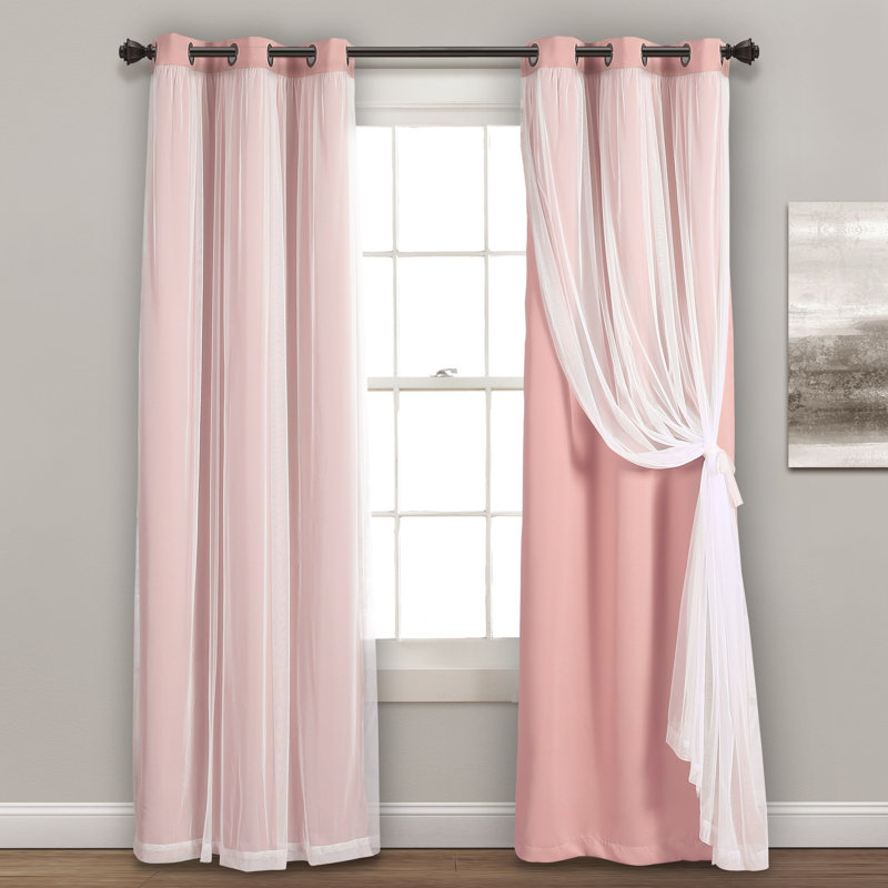 Blackout Curtain Pair, 38" W x 95" L, Pink