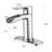 Single Handle Waterfall Bathroom Sink Faucet - Brushed Nickel With Deck Plate And Overflow Pop Up Drain For Vanity Stylish Lavatory Restroom Performance-125364257