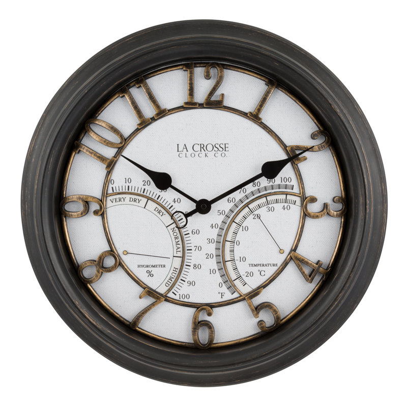 Waymire 19.7" Outdoor Quartz Clock with Temperature