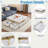 Modern White Square Storage Coffee Table With 4 Drawers And Gold Accents