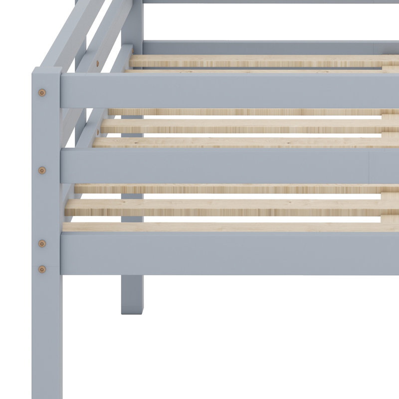 Lit mezzanine en bois avec échelle, Gris