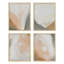 Ensemble de 4 reproductions murales géométriques abstraites encadrées sur fond de peinture pastel brune et grise encadrées sur papier, impression 4 pièces-93012006-93012007