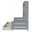 Lit de jour simple en bois avec 2 tiroirs, armoire et tablette tout-en-un, gris-534752491