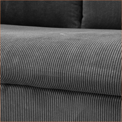 Sectional Sofas L-Shaped Convertible Sleeper for Living Room, Pull-Out Bed, Reversible Chaise Storage | Gray | Corduroy