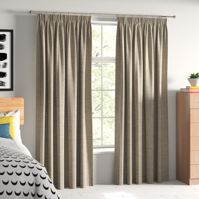 Juanita Semi Sheer Curtain, Cream, 167 W x 182 D cm