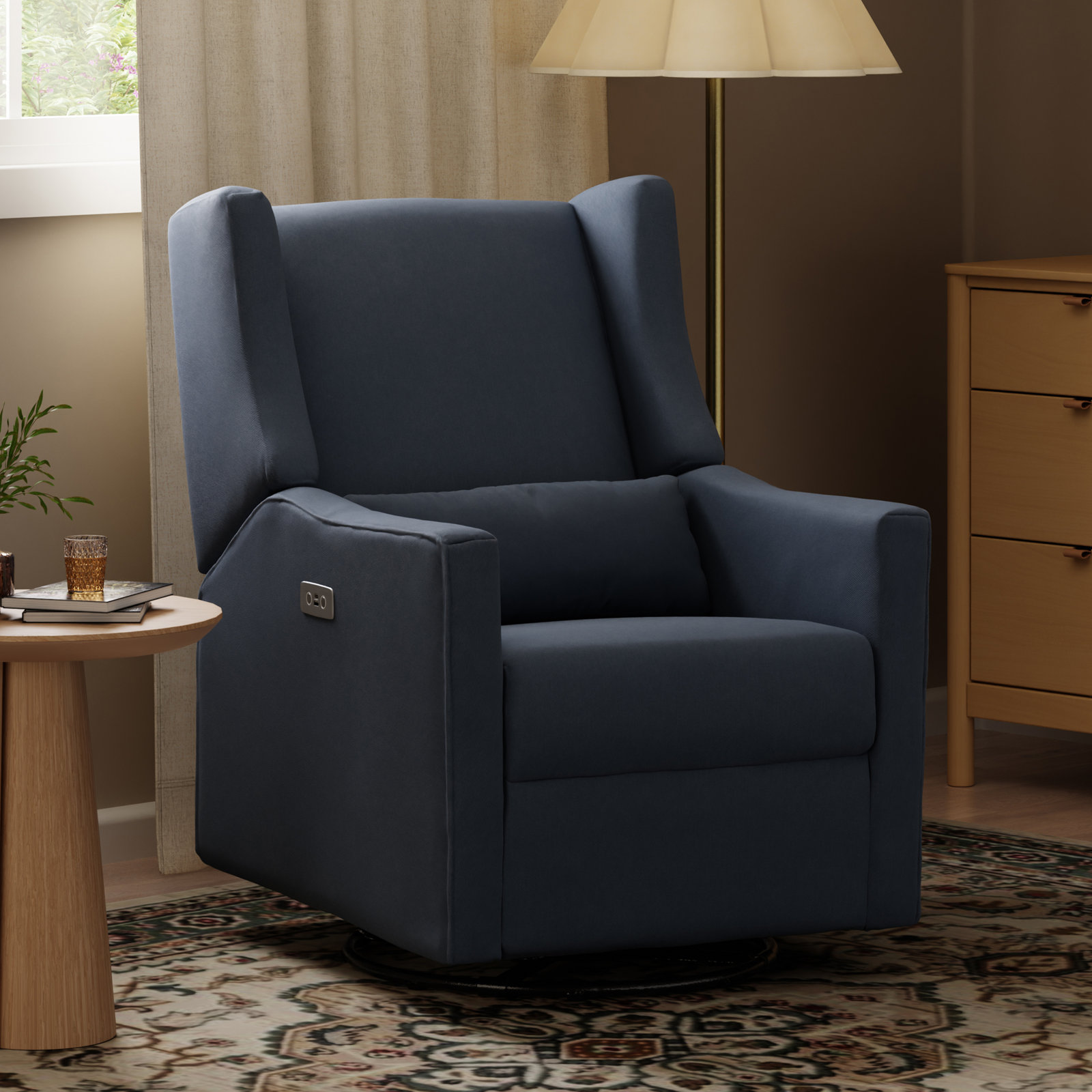 Kiwi Swivel Glider, Navy Eco-Twill