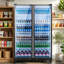 Yeego 37.79 Cu.ft Commercial Beverage Refrigerator 2 Glass Door Display Merchandiser with Door Lock Beverage Cooler