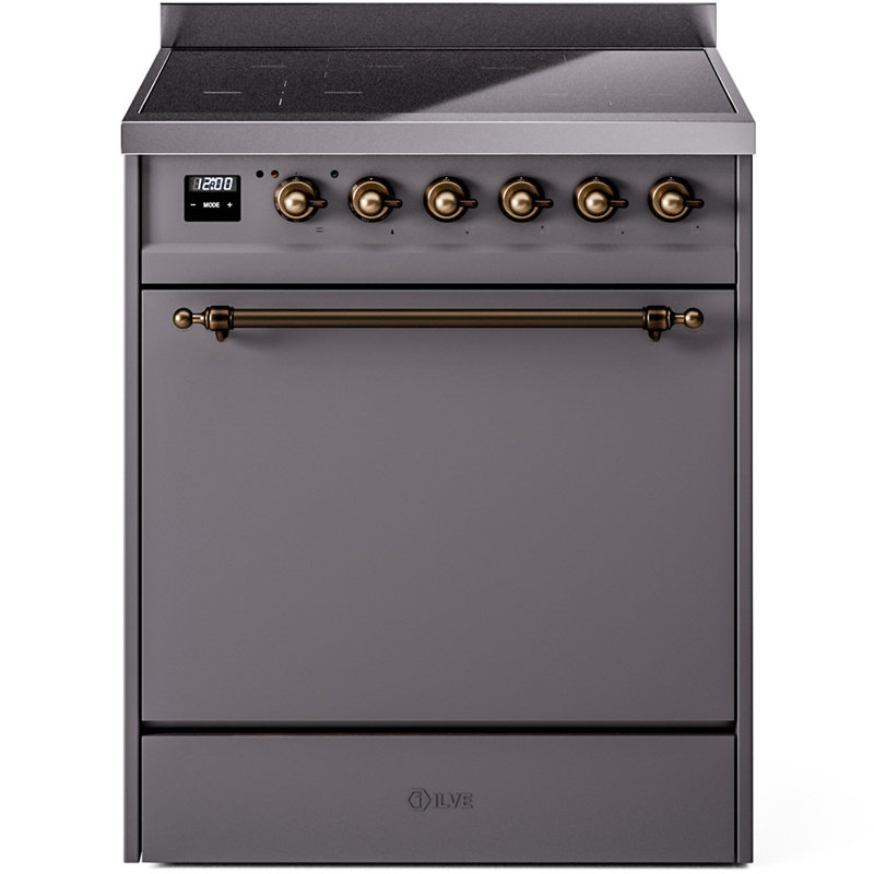 ILVE Nostalgie II 30 in Induction Range, Graphite Matte/Bronze