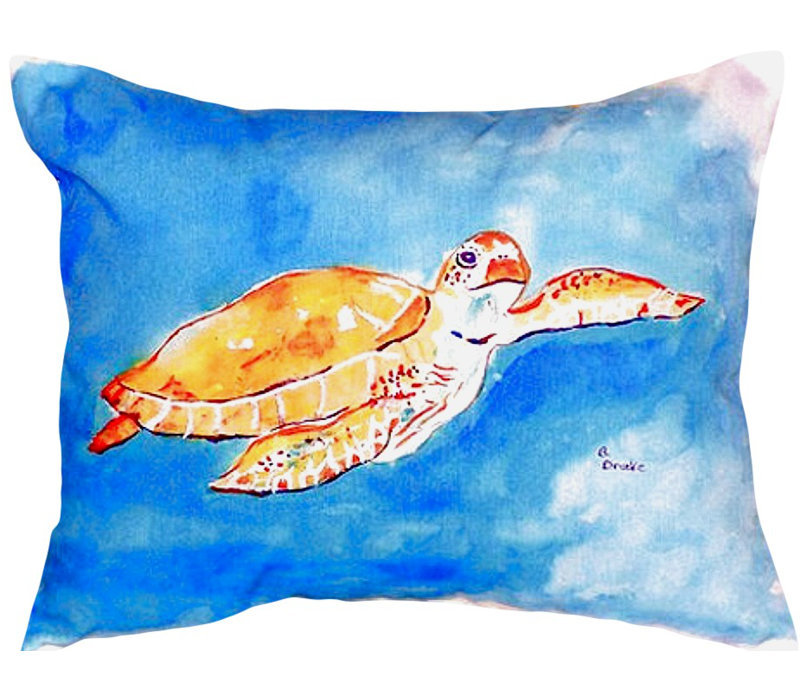 Sea Turtle Outdoor Reversible Throw Pillow