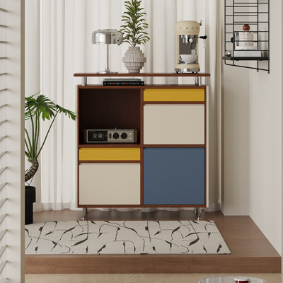 Simple geometric colour-matched cabinet