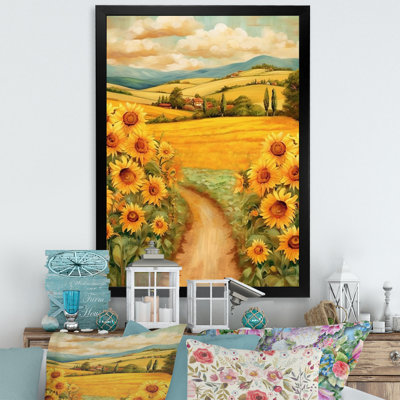" Golden Cheerful Sunflowers II "