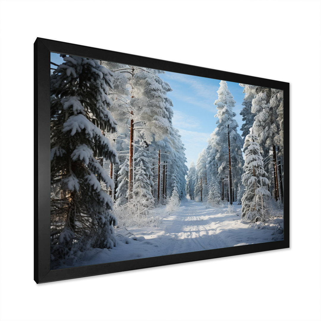 Winter Snowy Evergreen III - Winter Landscape Framed Prints Wade Logan® 