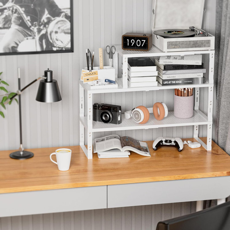 Étagère à épices extensible et tablette de rangement empilable - hauteur réglable, fabrication en métal robuste, organisateur multifonctionnel pour la cuisine, la salle de bain, le bureau