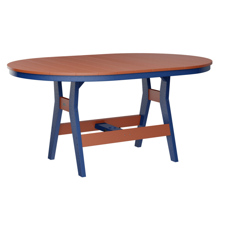 Table de salle à manger de Berlin, Bleu pacifique, Orange mangue