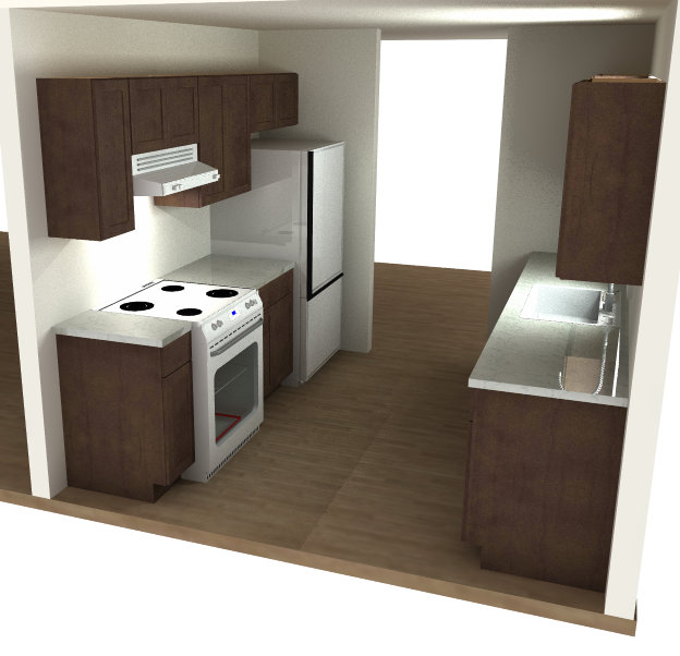 Dwelling Rosemont Galley Wall Pre-Assembled Kitchen Cabinet, Toasted Spice