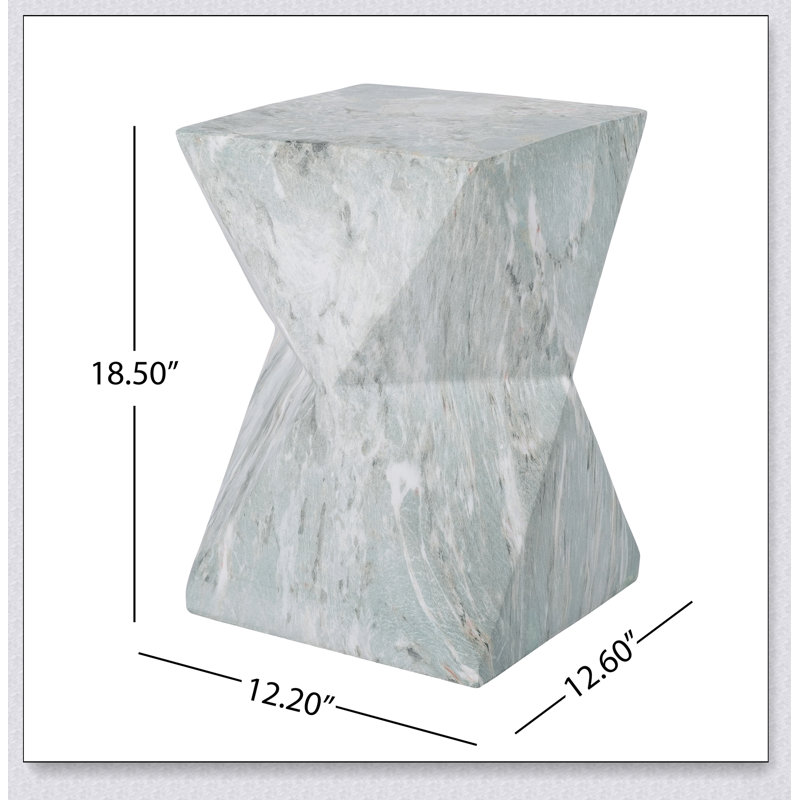 Table d'appoint H 18,5 po MGO, Green / Green,marble, Vert, Vert, marbre