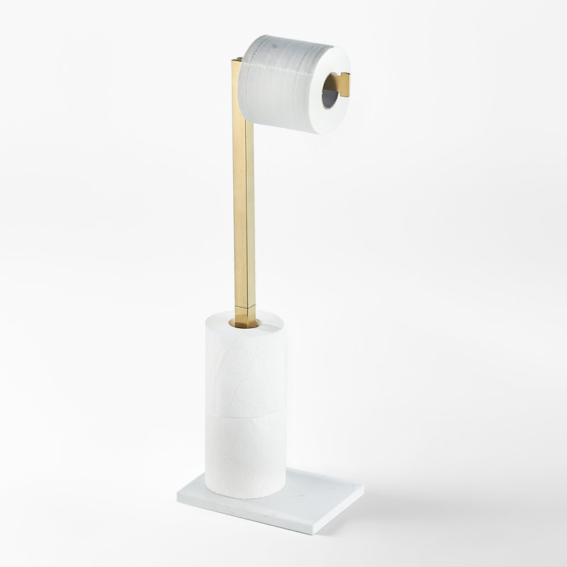 Porte-papier hygiénique sur pied, Or brossé