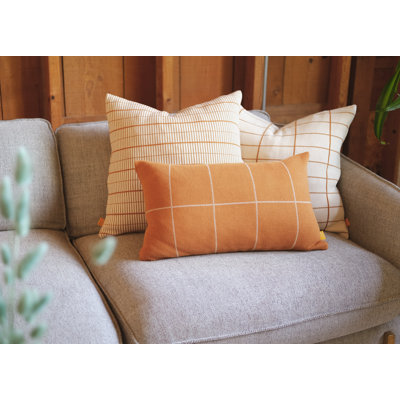Adhnan Geographic Grid Cotton Pillow Cover