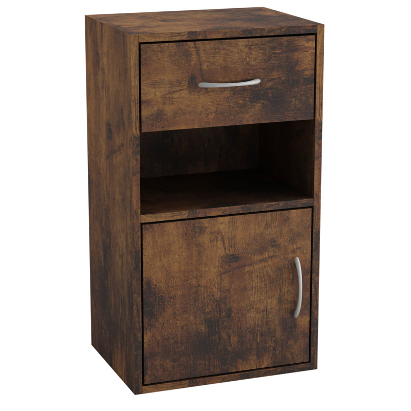 Baraa 30 cm W Bedside Table, Rustic Brown, Individual