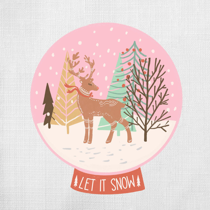 Christmas Illustration - Throw Pillow Insert Included, 18 po x 18 po
