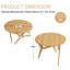 Table basse ronde en bois d'hévéa naturel 34,5 po, table basse 2-en-1 à hauteur réglable