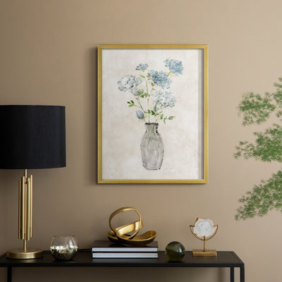 Blue Lace Bouquet I Framed Print - Solid Wood