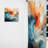 Teal Orange Bold Abstract Flow Collage II - Modern Curtain - Velvet Room Darkening - 1 Panel-107831857