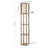 Etagere 63.5" Rustic Bohemian Wooden LED 3-Shelf Floor Lamp With Pull-Chain, USB Charging Port And Smart Bulb, Brown