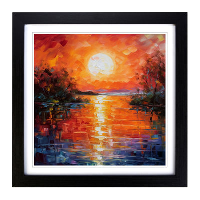 Sunset Palette Knife No.1 - Framed Print