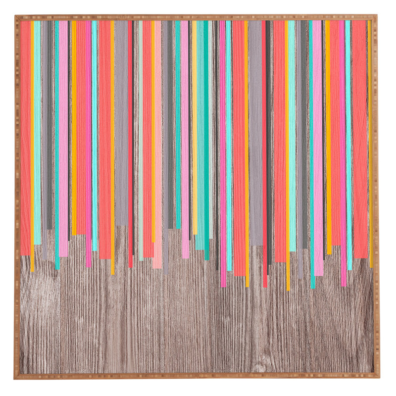 «Stripe» par Iveta Abolina - Reproduction d'art graphique sur bois encadrée, H 30 po x l 30 po x P 1 po