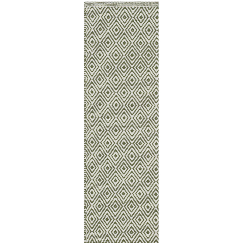 Akihiro Hand Woven Cotton Geometric Rug, Runner 2'3" x 8'
