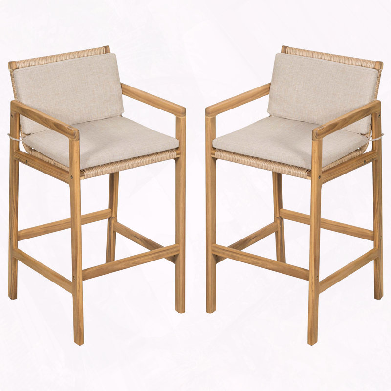 Sangle de coussin de bar d'extérieur en bois facile à nettoyer