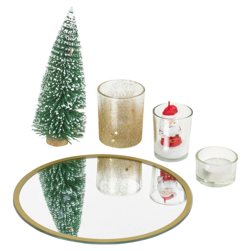 5 Piece Glass Tabletop Tealight Holder Set