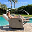 Fauteuil inclinable et pivotant surdimensionné en osier pivotant à 360 ° pour l'extérieur, chaise longue inclinable et réglable pour patio-975579197