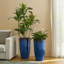 23.5"H Set Of 2 Oversized Gradient Green Faux Ceramic  Tall Plastic Planter-1795209452