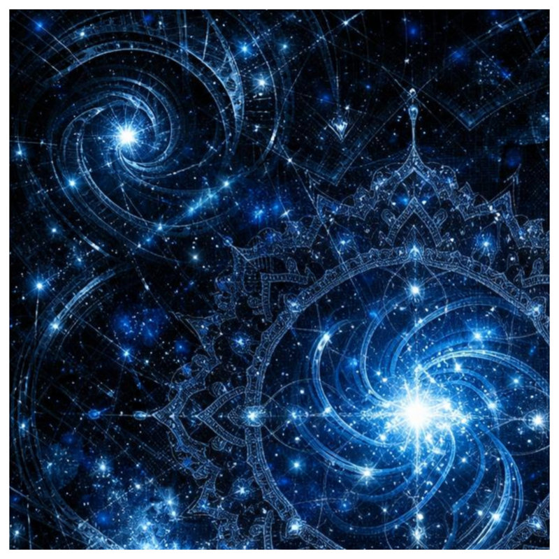 Blue Cosmic Fractal Art Blankets, 50 po L x 60 po H