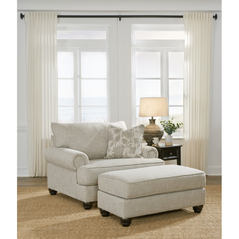 Dunham Upholstered Accent Chair with Ottoman