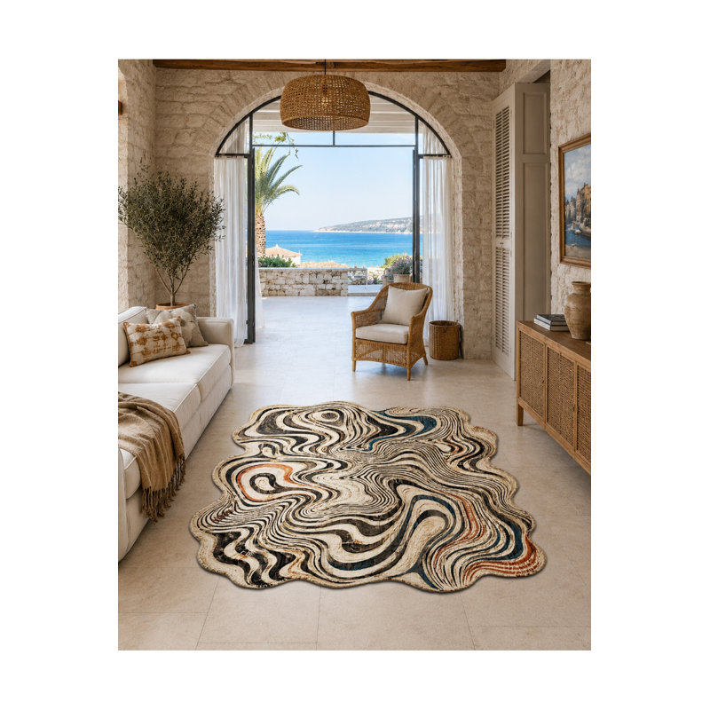 Tapis tissé à la crème Mosso, 3'3" x 9'10"