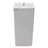 33" H White Ceramic Square Freestanding Pedestal Bathroom Sink Lavatory with Overflow